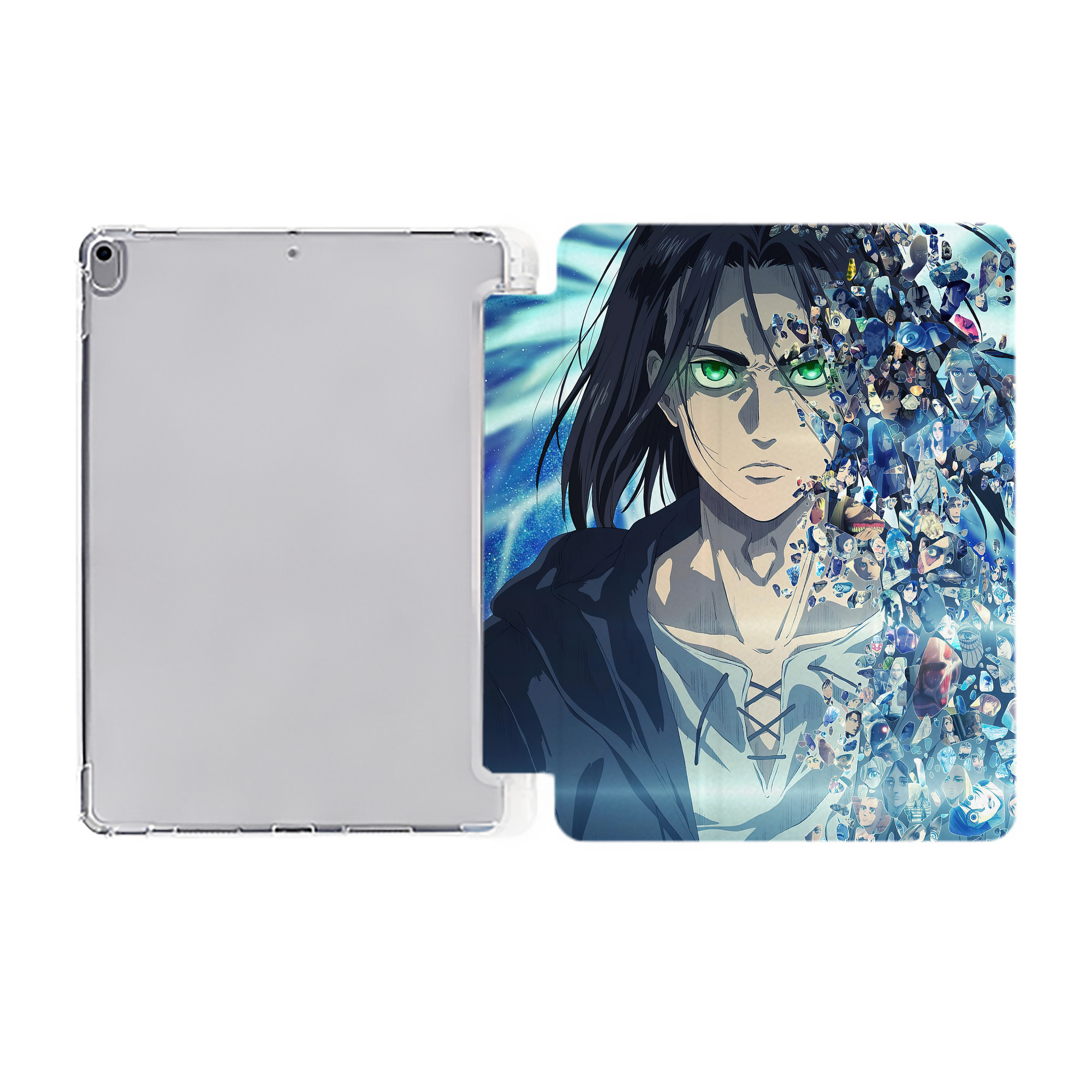 （画像用） 進撃の巨人 Attack on Titan IPad ケース ペン収納付き 三つ折りスタンド PUレザー×シリコン 対応機種9.5/10.5/10.9インチ